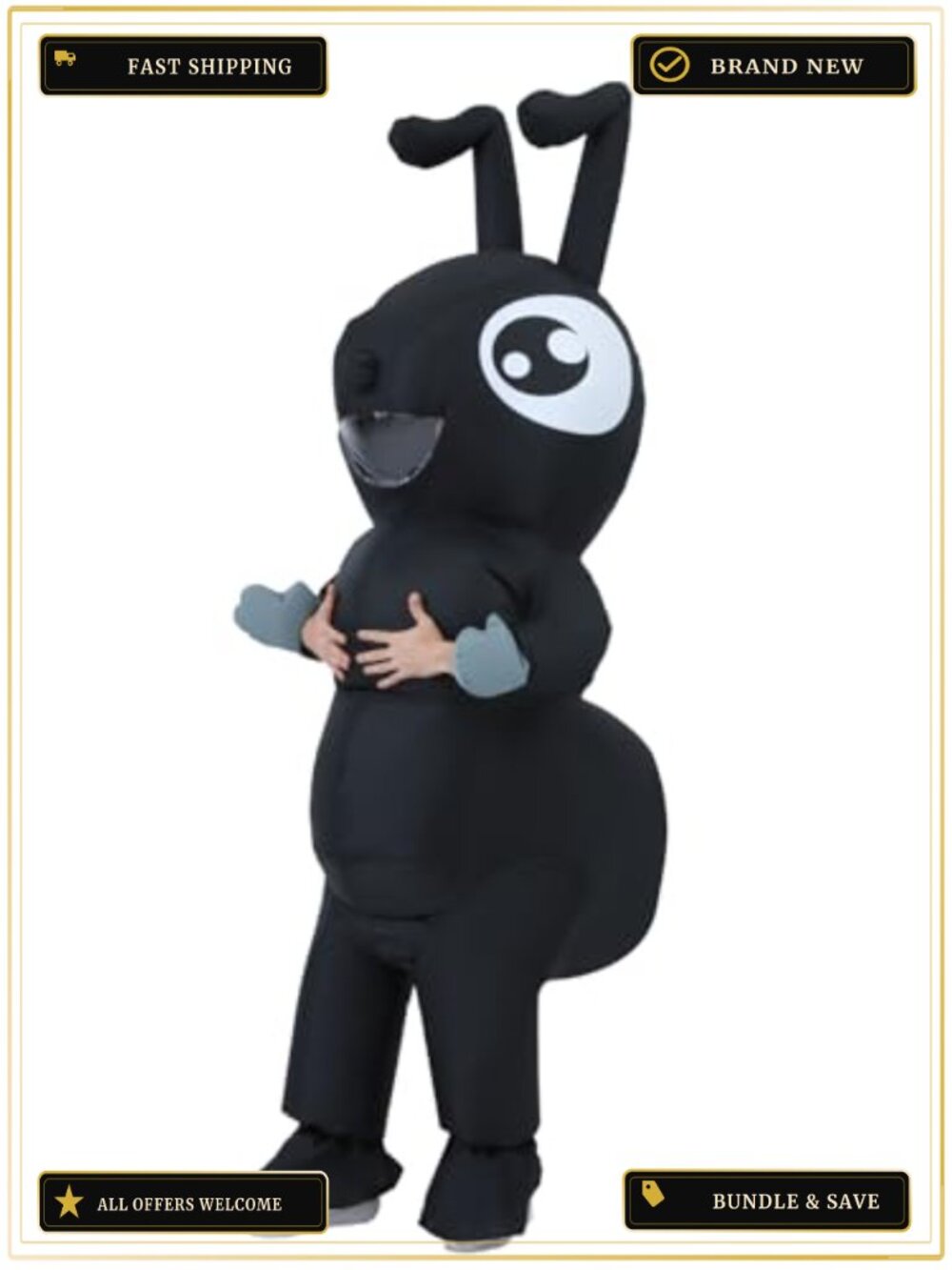 Inflatable Ant Costume Adult Unisex Blow Up Jumpsuit Halloween Cosplay